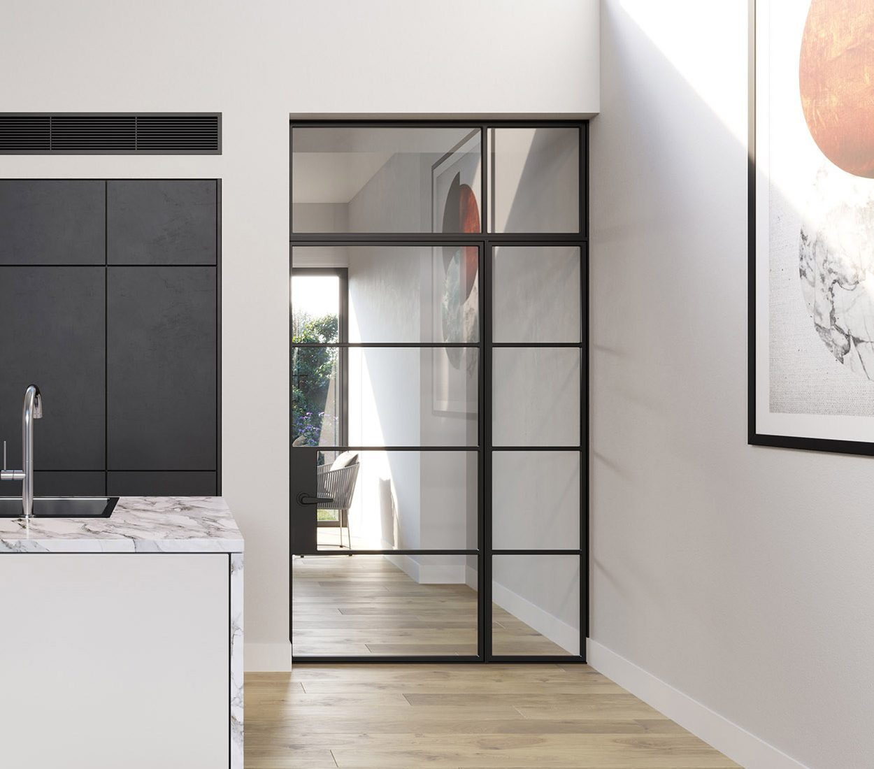 omnia steel renders karine door black