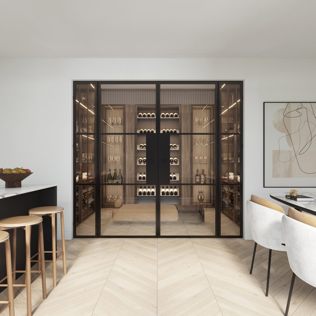 Madeleine Double Sidelight Door - Omnia Steel