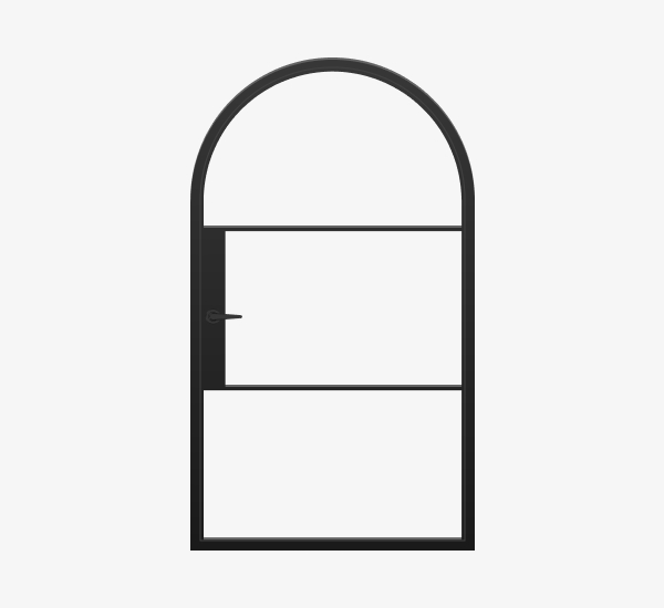 Antoinette Arched Pivot Door Black