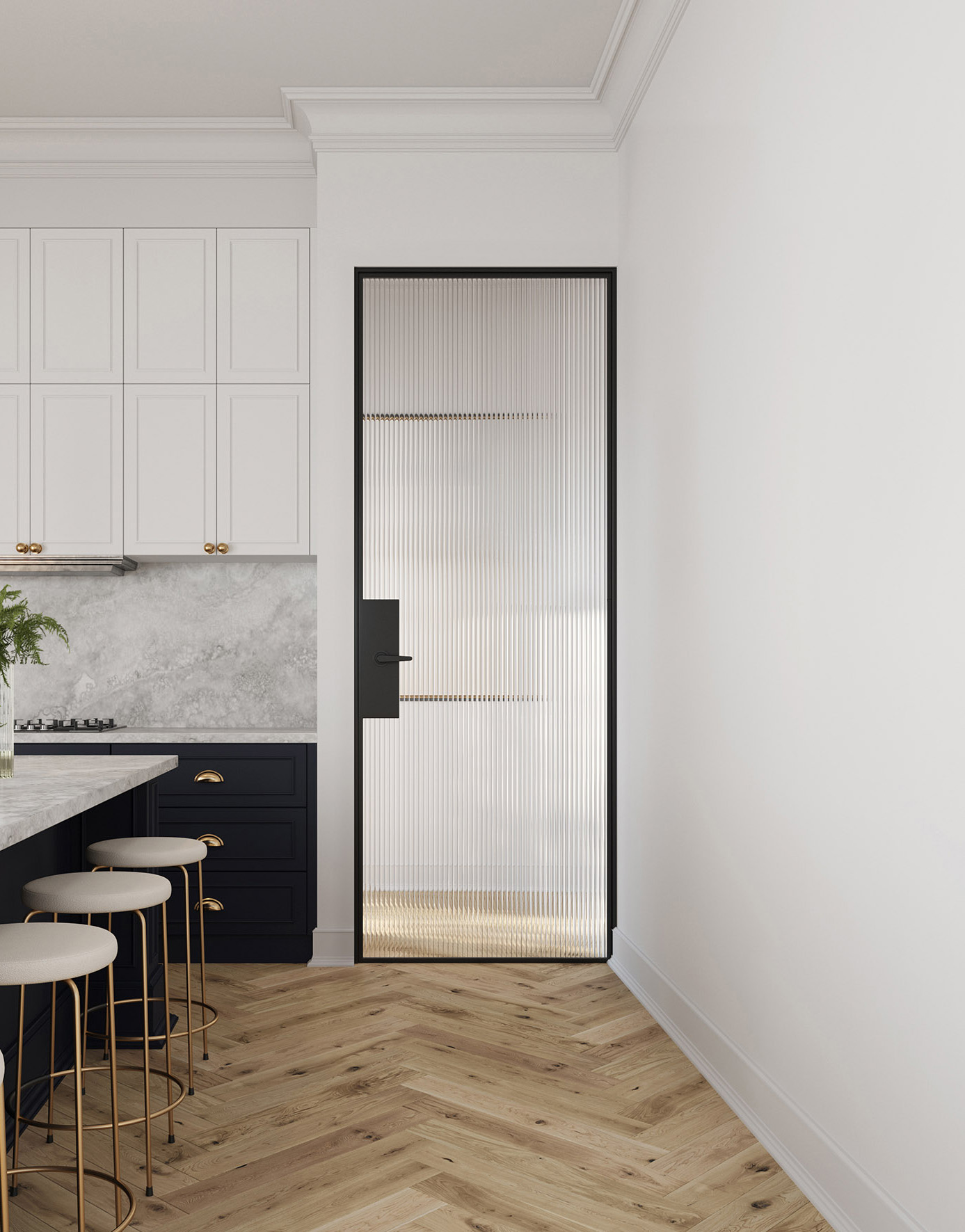 omnia steel renders veronique door black fluted